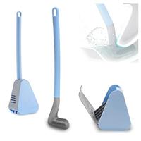 FuninCrea Golf Toilet Brush and Holder Set - Long Handle Sil