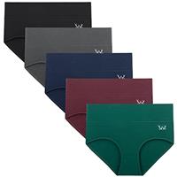 TANSTC Underwear Women High Waist Cotton Knickers Ladies Panties Full Coverage Briefs Soft Underpants Slight Tummy Control Pants Multipack of 5