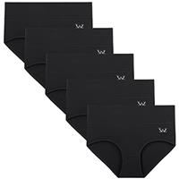 TANSTC Underwear Women High Waist Cotton Knickers Ladies Panties Full Coverage Briefs Soft Underpants Slight Tummy Control Pants Multipack of 5
