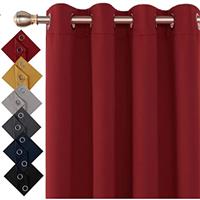 Thermal Insulated Blackout Ring Top Eyelet Curtains for Bedroom Windows 2 Panels