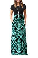 GRECERELLE Womens Maxi Dress Ladies' Summer Casual Short Sleeve Long Dresses with Pocket for Daily, Holiday, Travel, Maternity
