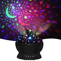 DQMOON Sensory Night Light Kids-Gifts for Baby 360 Rotating Star Projector Bedside Lamp