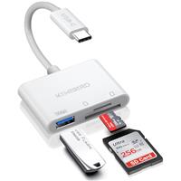 KiWiBiRD SD Card Reader USBC, USB C Memory Card Reader, Micro SD to Type C Adapter for SDHC SDXC TF MicroSD Compatible with iPhone 16 15 Plus Pro Max Mac MacBook Air iPad iMac, Galaxy S24 S23 Android