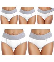 wirarpa Underwear Women High Waist Cotton Knickers Ladies Panties Full Coverage Briefs Underpants Plus Size Multipack