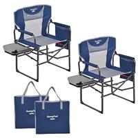 SUNNYFEEL Camping Director Chair,Portable Folding Chair with Side Table and Storage Pouches,Compact Heavy Duty for Adults Outdoor