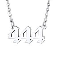U7 Angel Number Necklace for Women, Silver/Black/Gold Plated Stainless Steel Choker, 000 to 999 Angel Spiritual Numbers Pendant Necklaces, Lucky Gift for Friends