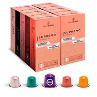 BrewBlack Supremo 120 Aluminium Coffee Pods Compatible with Nespresso Original line, 100% Arabica Medium Roast - Intensity 7/12, Coffee Capsules Made in Italy