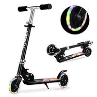 TENBOOM Kids Scooter Ages 6-12, Easy Folding with Adjustable Handlebar and Rear Brake, Light Up for Girls & Boys
