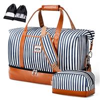 Lekesky Travel Holdall Bag for Women - with Separate Shoe Compartments for Weekend, Overnight, Gym, Sports or Hospital