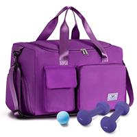 FIORETTO Womens Mens Sports Gym Bag Duffle Bag with Shoes Compartment, Weekend Travel Bag Overnight Bag for Women, Water Resistant Holdall Hospital Bag for Swimming Leopard Print