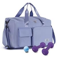 FIORETTO Womens Mens Sports Gym Bag Duffle Bag with Shoes Compartment, Weekend Travel Bag Overnight Bag for Women, Water Resistant Holdall Hospital Bag for Swimming Leopard Print