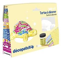 Dcopatch - Ref KIT036C - Turtle Mini Kit - Suitable for Children - Includes White Papier Mache Animal, 2 x Dcopatch Sheets, Brush & Pot of PaperPatch Glue