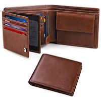 HOCRES Wallets for Mens Muti-Functional RFID Blocking Leather Slim Wallet with 15 Credit Card Holders, 2 Banknote Compartments & 2 ID Window Minimalist Wallets Men with Gift Box