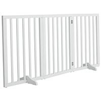 The Fellie Wooden Foldable Dog Gate with Support Feet, Foldable Safety Pet Fence Freestanding Indoor Barrier for House, Doorway, Stairs, 3 Panels(139x60.5cm, White)