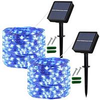 Lezonic Solar Garden Lights Outdoor, 3Pack Each 120 LED Solar Fairy Lights Waterproof, 8 Mode Outdoor/Indoor Garden Lights Copper Wire Lighting for Wedding, Patio, Yard, Tree, Christmas (Cold White)