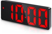 Ankilo Digital Alarm Clock, LED Clock for Bedroom, Electronic Desktop Clock with Temperature Display, Adjustable Brightness, Voice Control, 12/24H