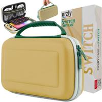 Orzly Carry Case for white Nintendo Switch Oled console with accessories and Games storage compartment - Easy Clean Case Gift Boxed Edition