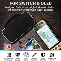 Orzly Carry Case for white Nintendo Switch Oled console with accessories and Games storage compartment - Easy Clean Case Gift Boxed Edition