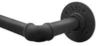 Qlfyuu Curtain Poles Industrial Curtain Rail, Curtain rod for Windows Black Curtain Pole Rust-Resistant, Extendable Shower Curtain Poles Metal for Indoor and Outdoor