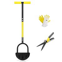Byhagern Lawn Edging Tool, Manual Lawn Edger with Saw-Tooth, Heat Treated (Hardened) Head, Half Moon Lawn Edger Easy Into the Ground without Bending