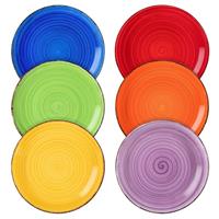 vancasso Bonita Dinner Plates Set of 6, 10.5 inch Scratch Resistant Ceramic Dinnerware Set, Dishwasher and Microwave Safe, Dessert Plates, Pasta Plates, Salad Plates, for Main Course, Cool Color