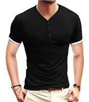 MLANM Men's Long Sleeve Polo Shirts Contrasting Colors Golf