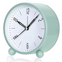 Alarm Clock, Analog Alarm Clock, 4 inches Twin Bell Alarm Clock with Stereoscopic Dial, Easy Set and Night Light Function, Battery Operated Loud Alarm Clock