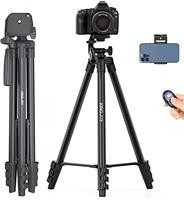 KINGJOY 61'' Camera Phone Tripod Compatible with Canon Nikon DSLR with Universal Tablet Phone Holder Remote Shutter and Carry Bag Max Load 6.6LB VT-831S
