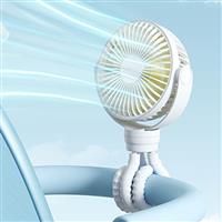 JISULIFE Mini Stroller Fan Clip-on for Baby, 4000mAh Portable Battery Operated or USB Rechargeable Fan with 4 Speeds, Flexible Tripod, Ultra-quiet for Handheld/Desk/Car Seat