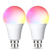 Alexa Smart Bulb WiFi Light Bulbs B22 Bayonet, 10W 1000LM, App or Voice Control, 90W Dimmable White and RGBCW Colour Changing Light Bulb, Works with Alexa, Google Home, No Hub Required, 2 Pack