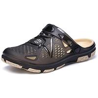 Mens Clogs Garden Sandals Lightweight Garden Clogs for Men Summer Sliders Mules Casual Pool Beach Outdoor Blue Black Size 6.5-13 UK