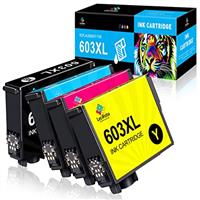 LeciRoba 603XL for Epson 603 603xl ink cartridges use with Epson Workforce WF-2810 WF-2820 WF-2840 WF-2870 XP-2100 XP-2150 XP-2155 XP-3100 XP-3150 XP-3155 XP-4100 XP-4150 XP-4155 Printer (4-PACK)