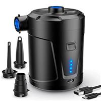 SUPPOU Electric Air Pump, 5200mAh Portable Air Pump with Fast Inflating/Deflating, Rechargeable Electric Pump with 4 Nozzles for Kids Paddling Pool, Swimming Pool, Airbed, Inflatable Boat