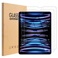 2-Pack TopEsct Screen Protector For iPad Pro 12.9 inch 2022/2021/2020/2018 6th/5th/4th/3rd,Face ID Compatible,Tempered Glass Film,9H Hardness