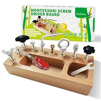 Montessori Screwdriver Board - Wooden Toys for 3-5 Year Olds, Fine Motor Skills & Sensory Play, Preschool Learning Toys for Toddler Travel