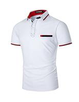 LIUPMWE Men's Short Sleeve Polo Shirts with Pocket Contrasting Colors Golf T-Shirt Tops