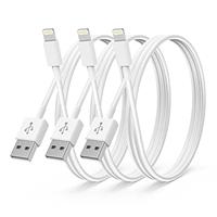 3Pack Apple MFi Certified 2M iPhone Lightning to USB A Cable - 2M Fast Charge Lead for iPhone 12, SE, 11, Xs, XR, X, 8, 7, 6, 5s, SE, iPad Pro