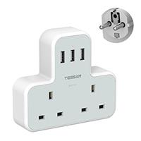 UK to European Travel Adapter with 3 USB