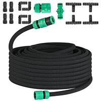 Drip Hose Set, Soaker Hose Set, Porous Pipe Leaky Pipe, Garden Hose for Watering, Gardens, Lawn, Patios, Black