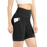 Leovqn Women's Cycling Shorts with Pockets High Waist Gym Running Shorts for Workout Yoga Sports