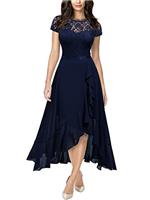 MISSMAY Women's Vintage Lace Ruffle Trim Party Wedding Guest