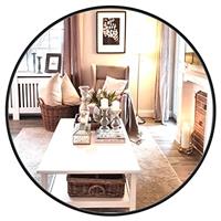 Dripex 50 x 70cm Oval Mirror, Wall Mounted Bathroom Mirror, Horizontal or Vertical Hanging Wall Mirror for Living Room, Bedroom, Entryway, Black