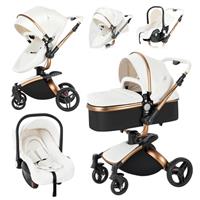 Magic ZC 3 in 1 Pushchair Pram Travel System, Baby Stroller 3 in 1 with Reversible Two Pushing Modes, Newborn Infant Carriage One-Click Folding, Toddler Buggy Aluminum Frame