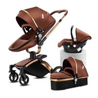 Magic ZC 3 in 1 Pushchair Pram Travel System, Baby Stroller 3 in 1 with Reversible Two Pushing Modes, Newborn Infant Buggy Aluminum Frame, Toddler Carriage One-Click Folding
