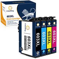 ColorKing 603XL Ink Cartridges Replacement Compatible for Epson 603XL for XP-2100 XP-2105 XP-3100 XP-3105 XP-4100 XP-4105 WorkForce WF-2810 WF-2830 WF-2835 WF-2850 (1Black, 1Cyan, 1Yellow, 1Magenta)