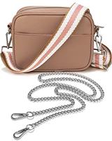 Lily England Cross Body Bag Women - Multiple Pockets - Adjustable Wide Strap and Chain - Black Handbag Crossbody - Over the Shoulder Bag