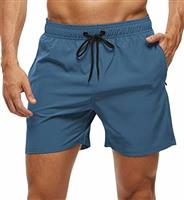 YuKaiChen Men's Swim Shorts Swimming Trunks Board Shorts Water Repellent Quick Dry Surfing Beach Shorts with Zipper Pockets and Mesh Lining