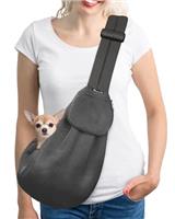 SlowTon Pet Carrier, Doggie Cat Hand Free Sling Carry Dog Papoose Carrie Adjustable Padded Shoulder Strap Tote Bag with Front Pocket Safety Belt Travel
