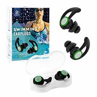 Hearprotek 2 Pairs Swimming Ear Plugs, Upgraded Silicone Custom-fit Water Protection Swimming earplugs for Swimmers,Surfing,Water Pool,Shower,Bathing