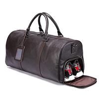 Men's Genuine Leather Travel Bags Away Weekender Weekend Duffels Black Brown for Gym and Travel Leather Holdall Bag for Men Women Ronatelli
